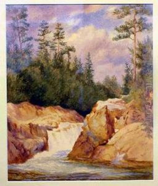 Rushing River Oil Painting by John Henry Hill