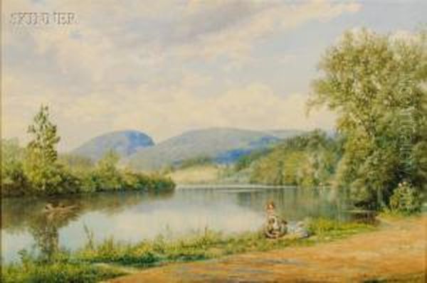 Summer Afternoon Oil Painting by John William Hill