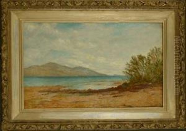 View Of A Lake Oil Painting by John William Hill