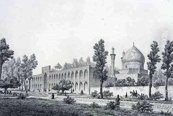 Madrasa-yi Masjid-i Shah Sultan Hussein, in Isfahan, from Voyage Pittoresque' of Persia Oil Painting by Pascal Xavier Coste