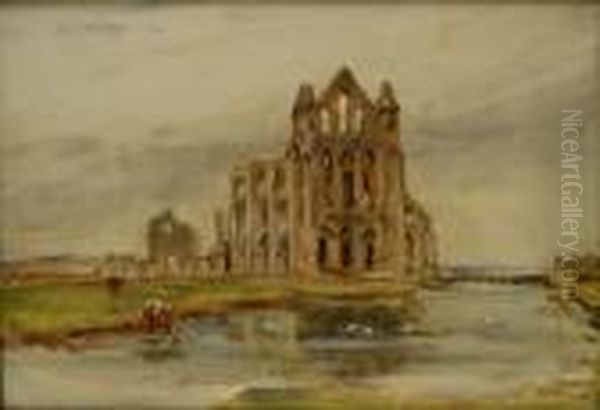 Whitby Abbey Oil Painting by Rowland Henry Hill