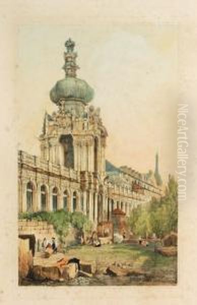 Dresden Oil Painting by Samuel Prout