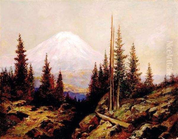 Mt. Shasta In The Distance Oil Painting by Thomas Hill