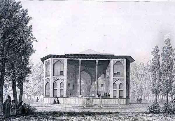 Pavilion of the Eight Paradises, in Isfahan, from Voyage Pittoresque' of Persia Oil Painting by Pascal Xavier Coste