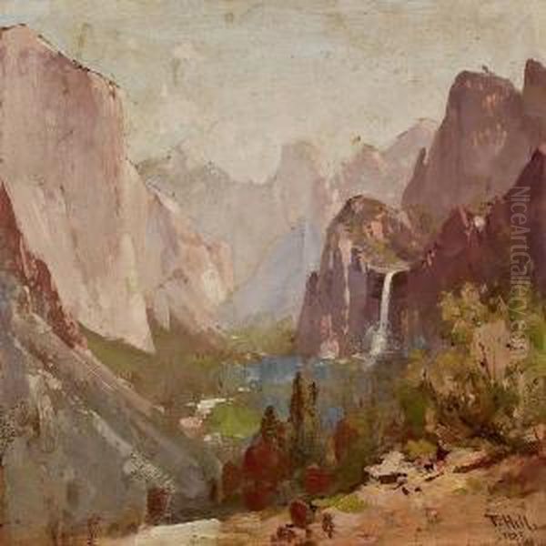 A Mountainlandscape Oil Painting by Thomas Hill