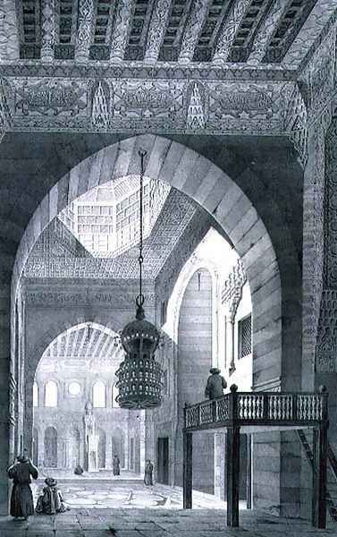 Interior of the Mosque of Kaid-Bey, plate 55 from Monuments and Buildings of Cairo Oil Painting by Pascal Xavier Coste