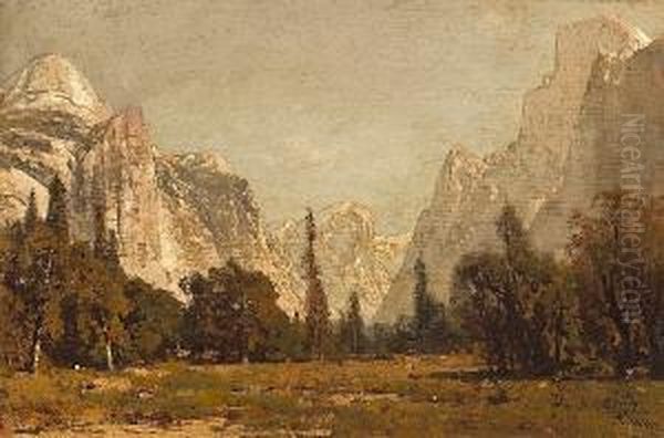 A View Of Yosemite Valley Oil Painting by Thomas Hill