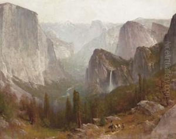 A View Of Yosemite Oil Painting by Thomas Hill