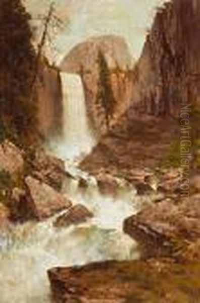 Vernal Fall, Yosemite Oil Painting by Thomas Hill