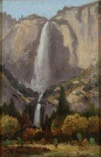 Yosemite Falls Oil Painting by Thomas Hill