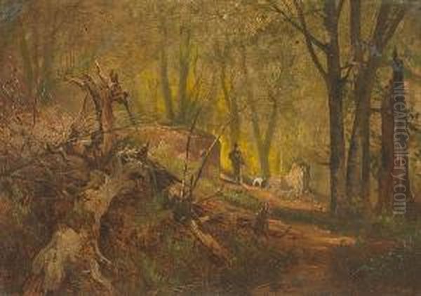 The Hunter Oil Painting by Thomas Hill