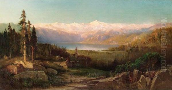 Rocky Mountains Oil Painting by Thomas Hill