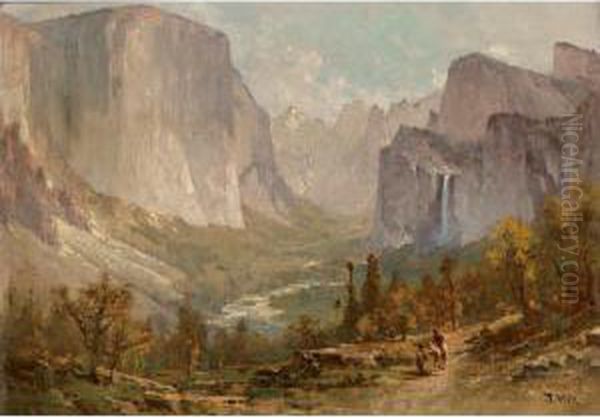 Yosemite Valley Oil Painting by Thomas Hill