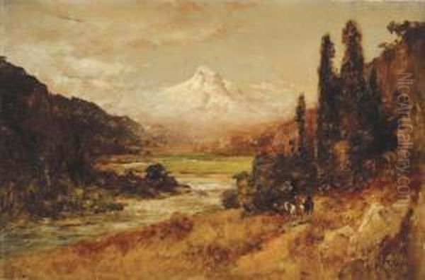 Mount Hood Oil Painting by Thomas Hill