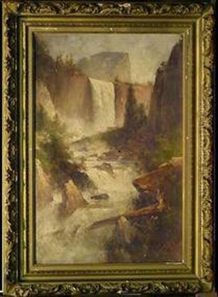 Vernal Falls, Yosemite Oil Painting by Thomas Hill