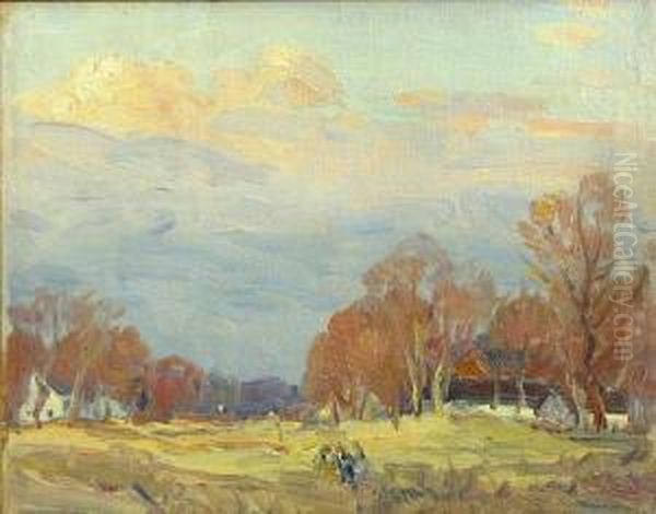 Autumn Landscape Oil Painting by Georges Hillaireau