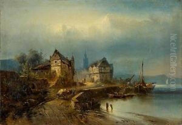 Ypori An Der Kuste Der Normandie Oil Painting by Heinrich (Heinz) Hiller