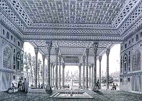 Interior View of the Pavilion of Mirrors Isfahan Oil Painting by Pascal Xavier Coste