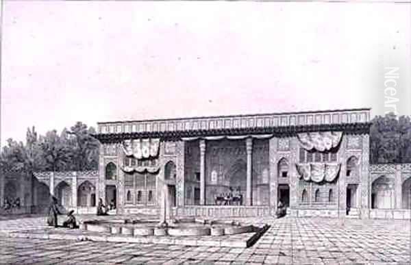 Throne Pavilion in Teheran Oil Painting by Pascal Xavier Coste