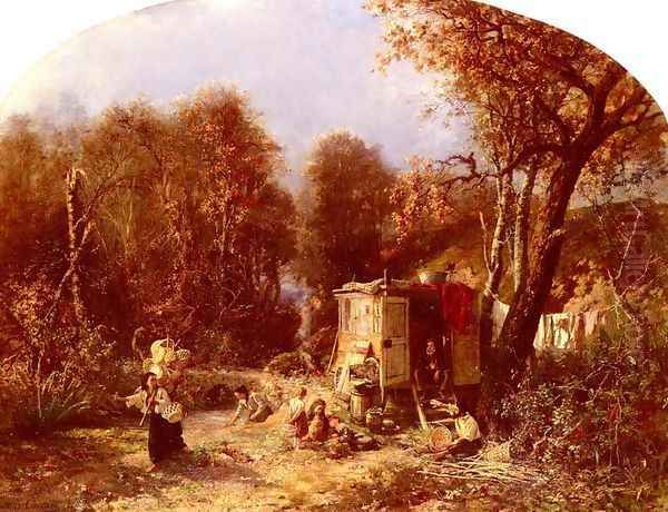 La Famille Du Fabricant De Paniers (The Family of Basket Weavers) Oil Painting by Pierre Jean Edmond Castan