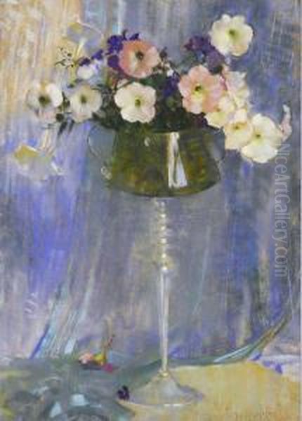 Petunias Oil Painting by Laura Coombs Hills