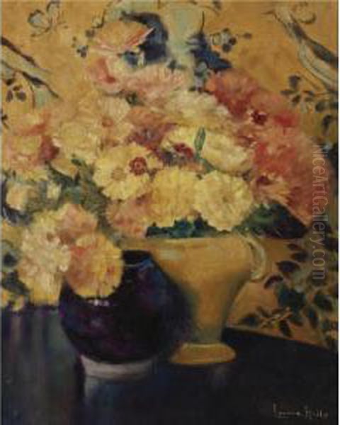 Still Life With Flowers Oil Painting by Laura Coombs Hills