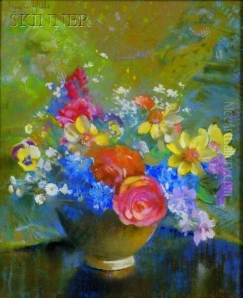 Bouquet Of Flowers Oil Painting by Laura Coombs Hills