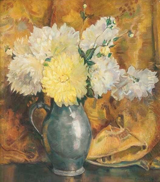 Chrysanthemums Oil Painting by Laura Coombs Hills