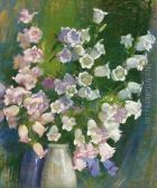 ''canterbury Bells'' Oil Painting by Laura Coombs Hills