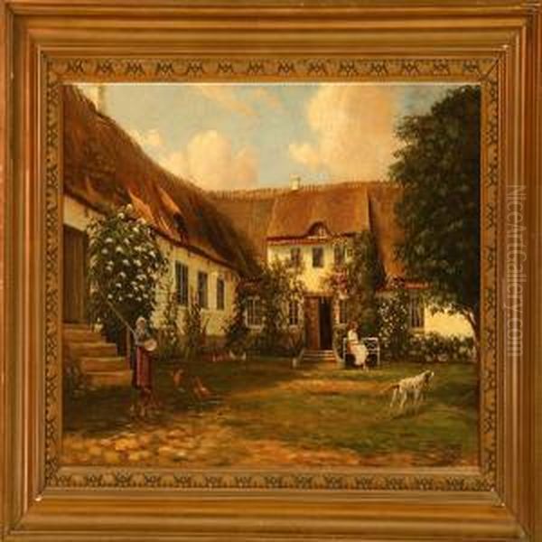 Dalum Vicarage, Denmark Oil Painting by Hans Hilsoe