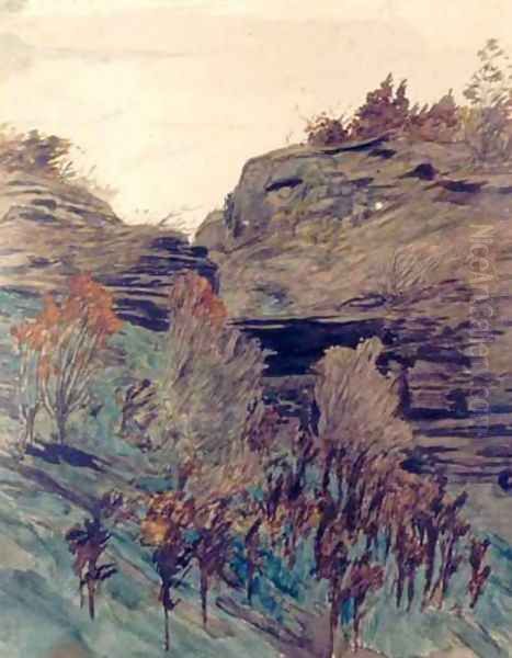 Autumn Ravine in Podole Oil Painting by Adam Chmielowski