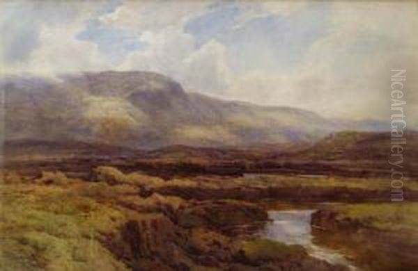 Moorland Landscape Oil Painting by Harry T. Hine