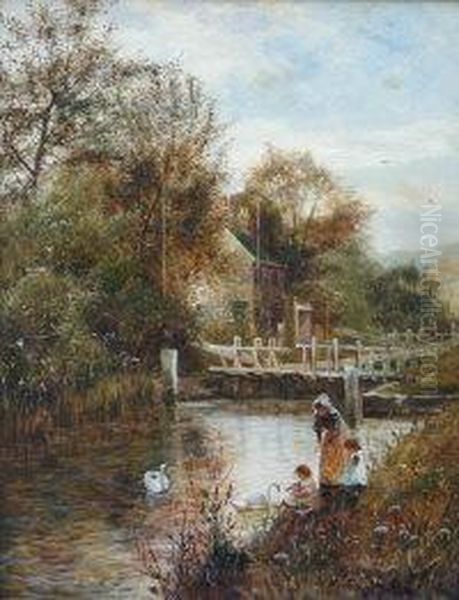 On The Thames Near Cliveden Oil Painting by Theodore Hines