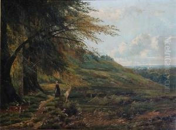 Near Holmwood, Surrey Oil Painting by Theodore Hines