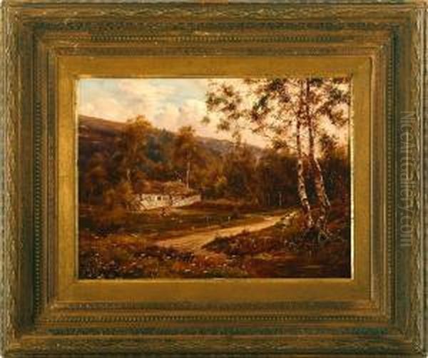 A Highland Home Near Strathspey Oil Painting by Theodore Hines