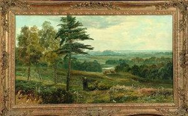 Near Dorking, Surrey Oil Painting by Theodore Hines