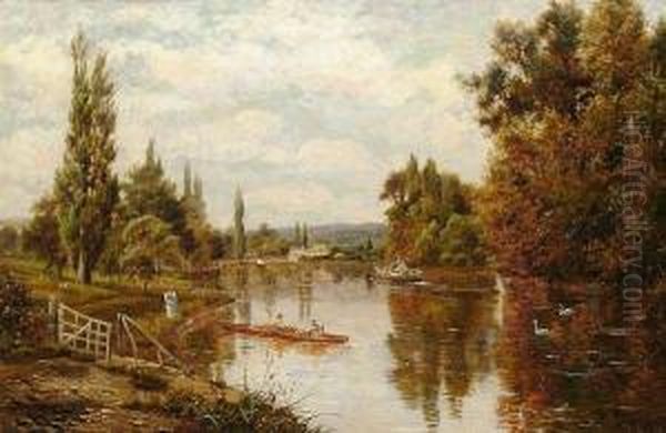 Leisure Time At Shiplake Mills Oil Painting by Theodore Hines