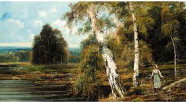 Burnham Beeches Oil Painting by Theodore Hines