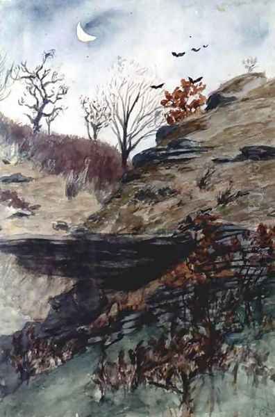 Slope of Ravine Oil Painting by Adam Chmielowski