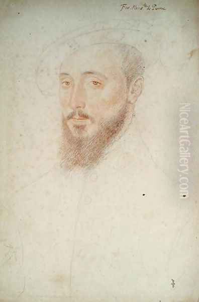 Antoine de Halluin (c.1505-53) seigneur de Piennes, c.1550 Oil Painting by (studio of) Clouet