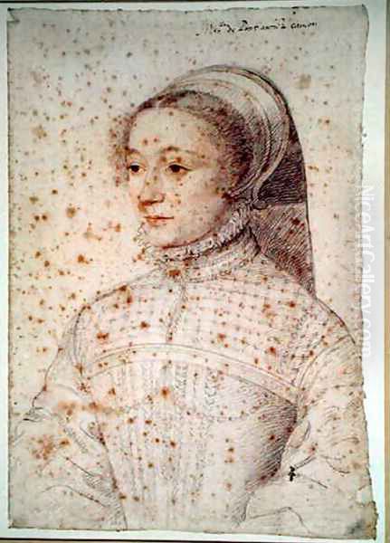 Barbe de Pons (c.1520-c.1590) wife of Jean de Montferrand, Baron de Canjon, c.1551 Oil Painting by (studio of) Clouet