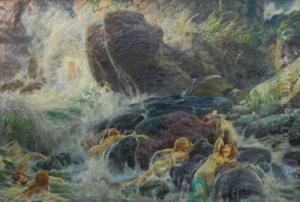 Ondine Oil Painting by Adolf Hiremy-Hirschl