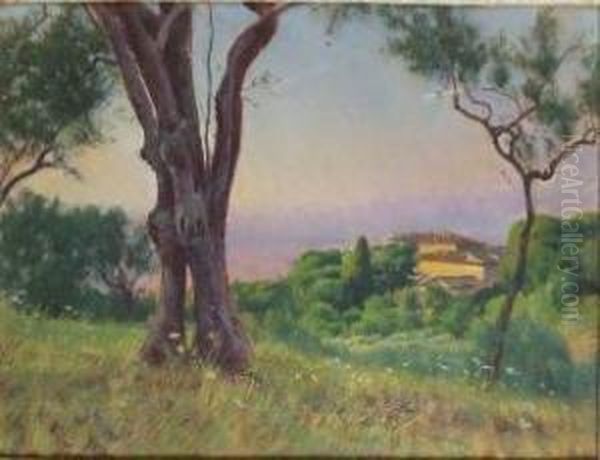 Paesaggio Oil Painting by Adolf Hiremy-Hirschl