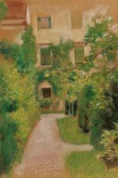 Giardino Oil Painting by Adolf Hiremy-Hirschl