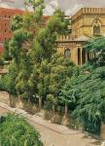 Villino In Via Sicilia Oil Painting by Adolf Hiremy-Hirschl