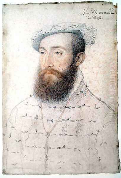 Charles I de Cosse (1505-73) Count of Brissac, c.1550 Oil Painting by (studio of) Clouet