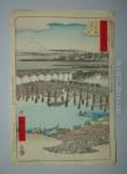 Serie Du Tokaido Oil Painting by Utagawa or Ando Hiroshige