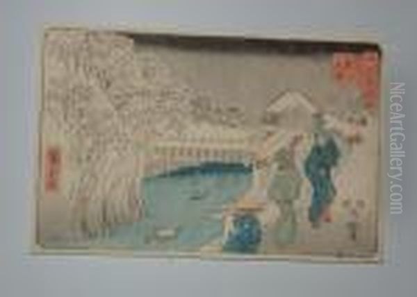 Serie Edo Meisho Oil Painting by Utagawa or Ando Hiroshige