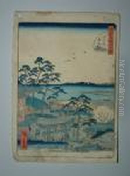 Serie Des 48 Vues Celebres D'edo Oil Painting by Utagawa or Ando Hiroshige