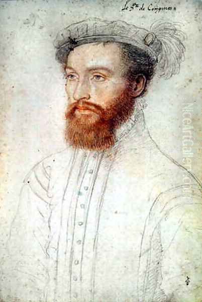 Louis de Baillet, seigneur de Coignieres, c.1550 Oil Painting by (studio of) Clouet